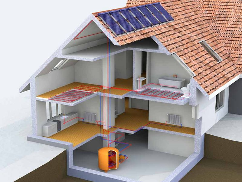 maison fonctionnant grâce à un système en Autoconsommation grâce à des panneaux solaires 